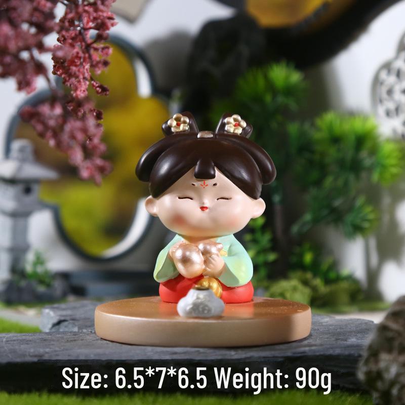 Kreativer Handyhalter im Stil der Tang-Dynastie mit Glücksbringer: Exquisites Harzornament