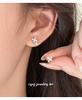 Cuiyan S925 Silver Asymmetrical Flower Stud Earrings - Korean & Chinese Style Trend for Women