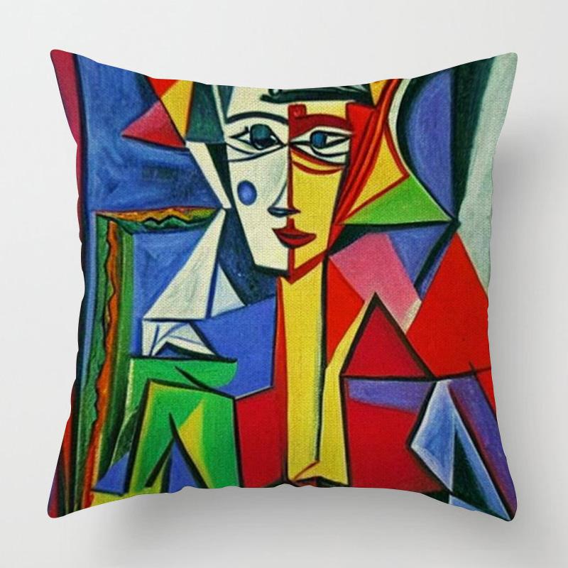 Modern figure illustration cushion cover living room cafe sofa pillow cover 40x 40cm Nordic style bedroom decoration aesthetics