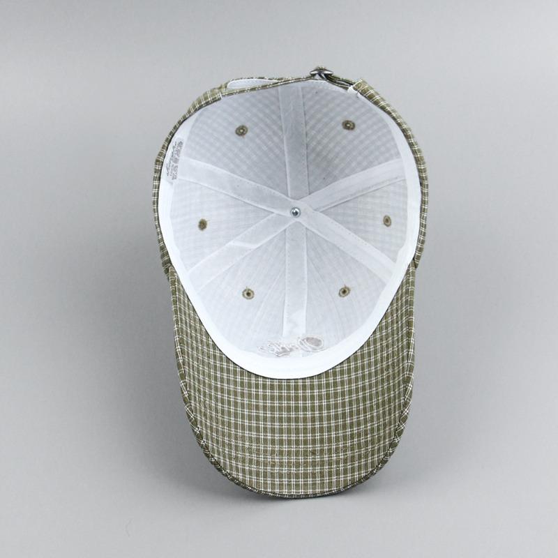 Spring and summer new trendy brand embroidered soft-top baseball cap women's literary and versatile plaid cap shows a small face