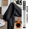 Grey Lamb Wool Sweatpants Women's Autumn and Winter Small Casual Tied Feet and Thin Cotton Pants Fleece Thickened Sweatpants