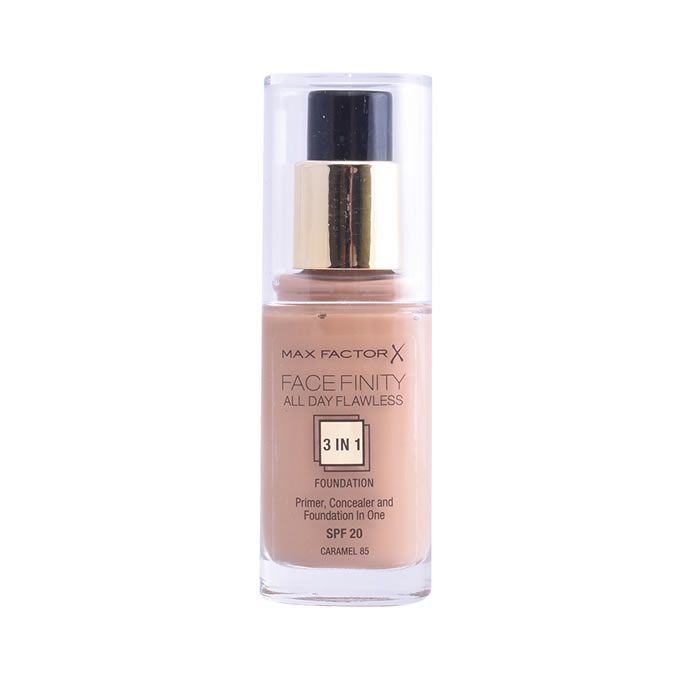 

Max Factor Facefinity 3 In 1 Primer, Concealer And Foundation Spf20 85 Caramel 30ml