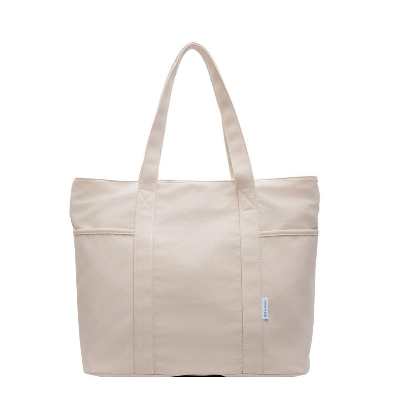 

Большая вместительная холщовая сумка-тоут женская сумка через плечо бежевый