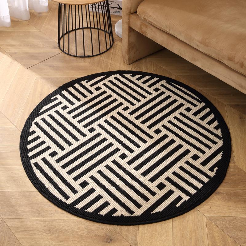 Thickened Non-slip Round Rug for Coffee Table, Bedroom, or Study Chair - Dustproof Floor Mat