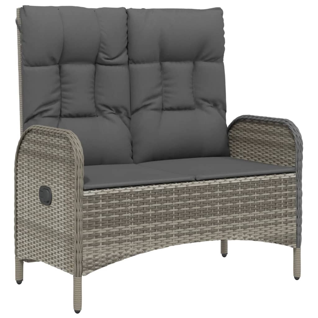 Vidaxl 4-Cz. Garden Furniture Set, Cushions, Grey PE Rattan