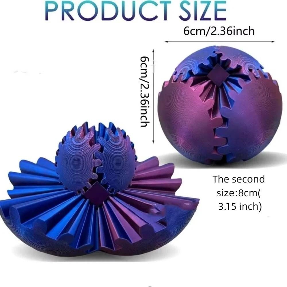 Sturdy Crafted Material Gear Ball 3D Printed Spin Ball Anxiety Relax Activity  Study Break