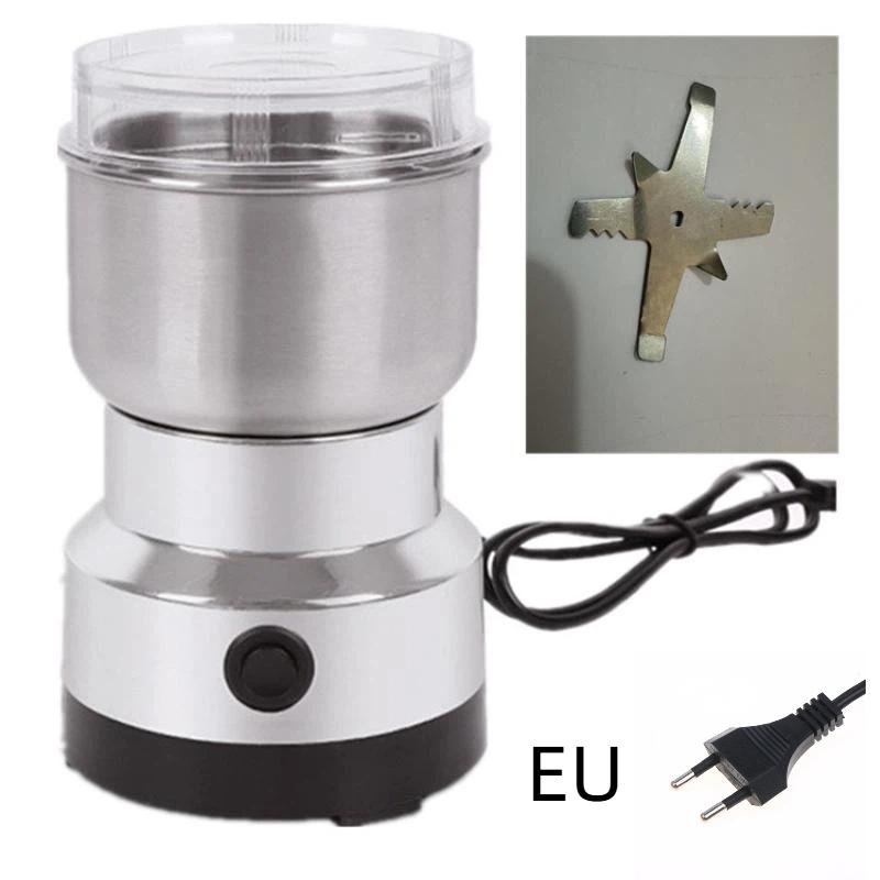 Multifunkční elektrický nástroj na mletí kávových zrn Nerezový mlýnek na semínka, koření, bylinky, ořechy Kávovar 1 ks