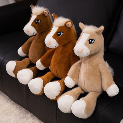 Cute Cute Brown Pony Doll Plush Toy Zodiac Horse Foal Doll Children Soothing Doll