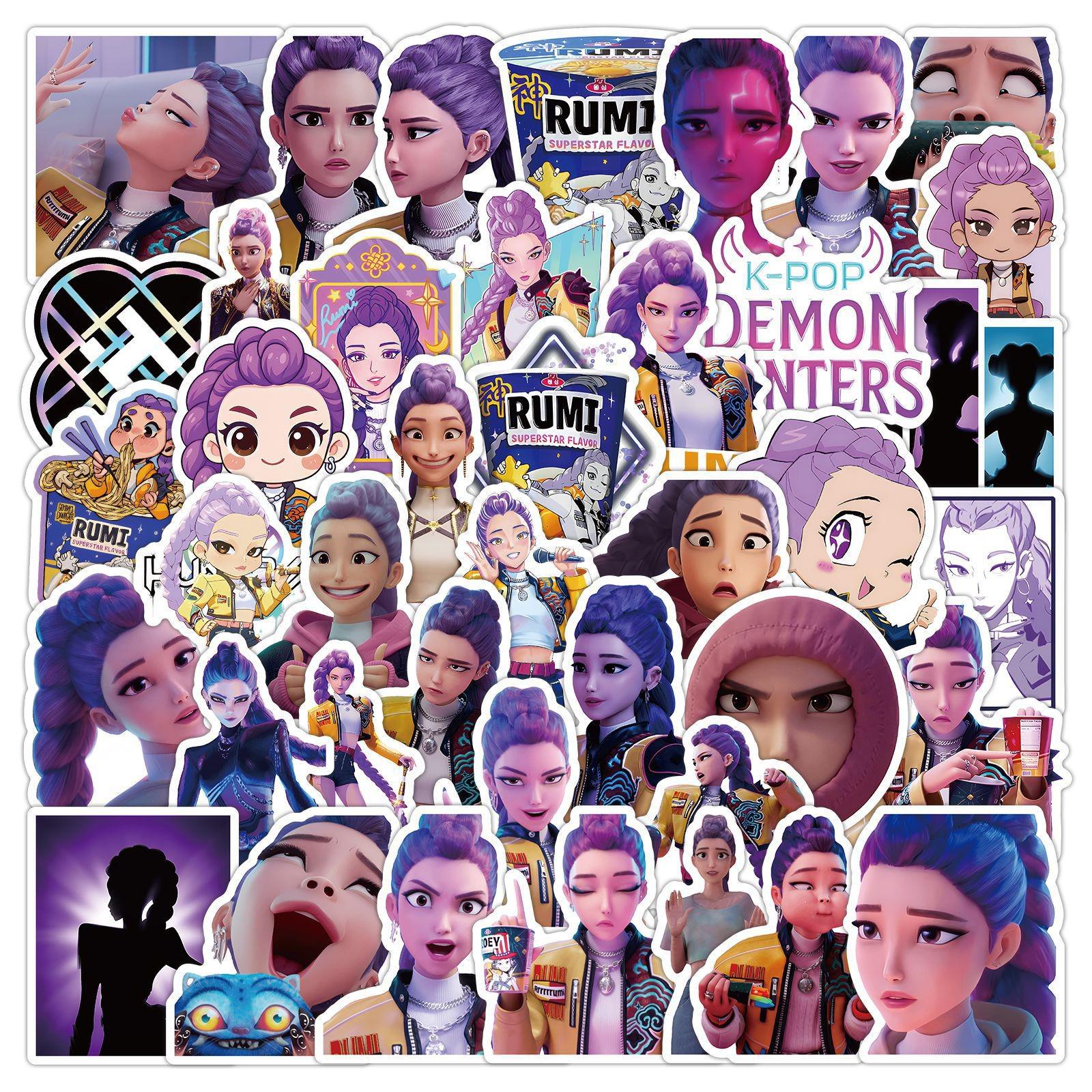 50 KPOP Demon Hunter Girl Group Rumi Stickers for Personalizing Diaries and Notebooks
