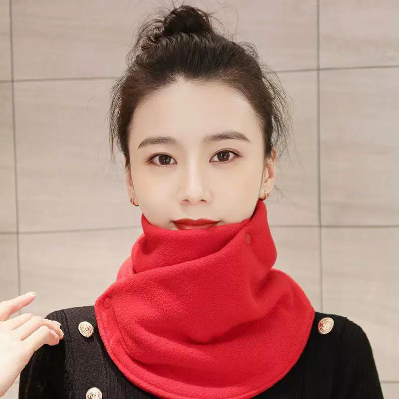 Winter Fleece Neck Scarf Thickened Warm Autumn Winter Neck Scarf Women's Plush Scarves Double Layer Neckerchief Scarf Ring