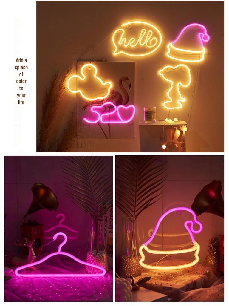 LED Neon Butterfly & Planet Wall Light - Decorative E-sports, Bar, and Photo Prop Night Light