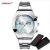 Mode LONGBO Marke Luxus Wasserdicht Lässig Quarz Damen Lady Geschenk Uhren Voll Edelstahl Sportuhr Montre Femme