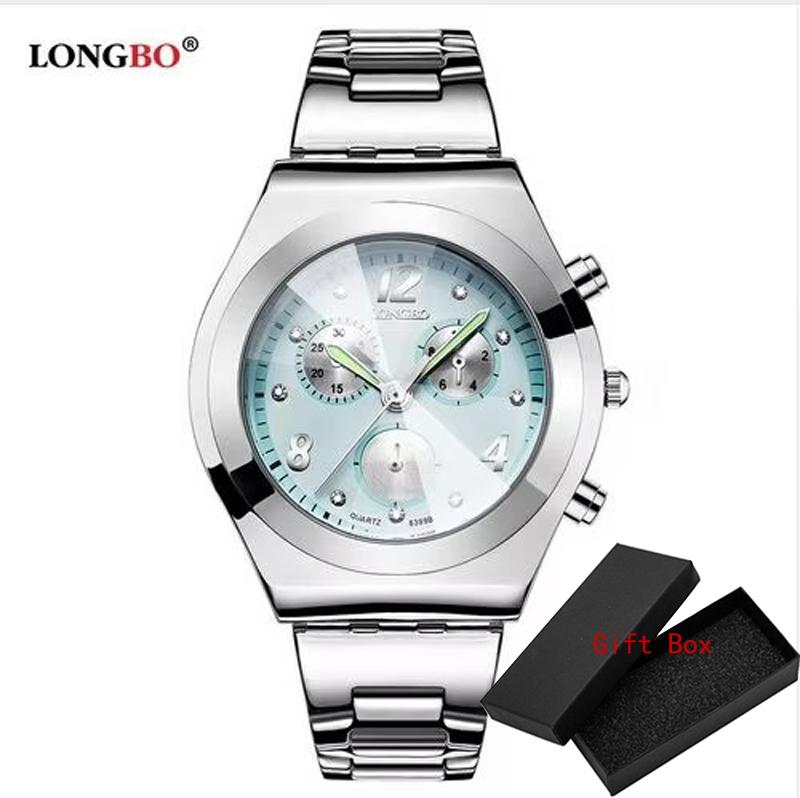 Mode LONGBO Marke Luxus Wasserdicht Lässig Quarz Damen Lady Geschenk Uhren Voll Edelstahl Sportuhr Montre Femme