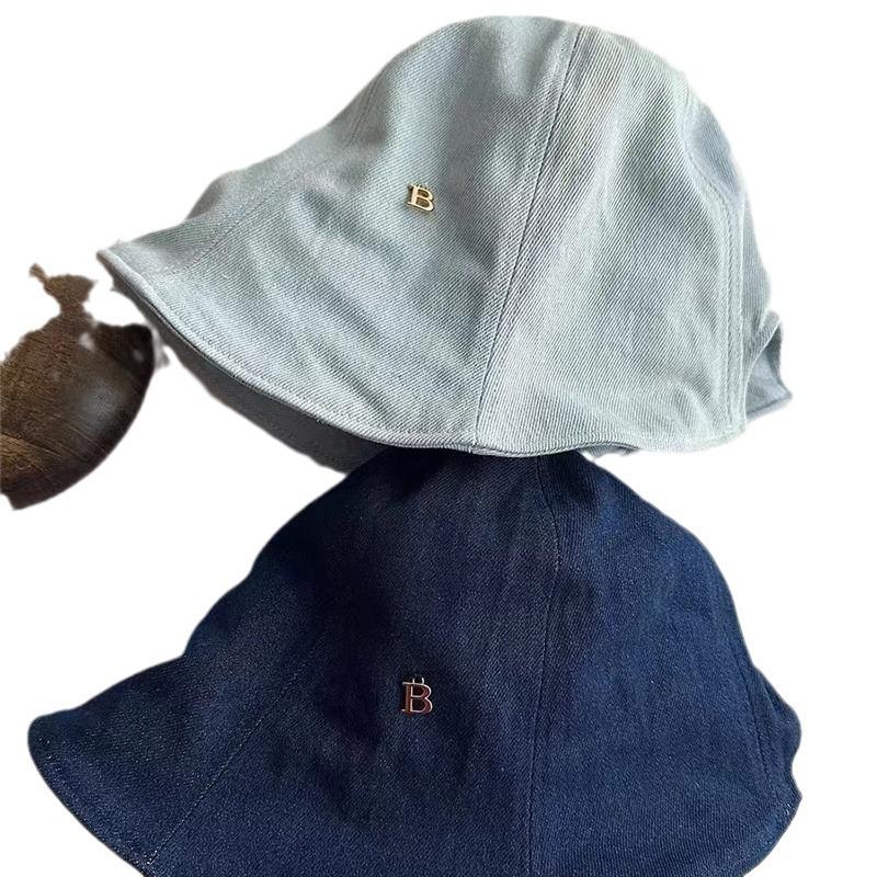 Sweet Sister Concave Brim Cowboy Basin Hat Women's Spring Summer Shopping Bucket Hat Big Brim Show Face Small Sun Hat Tide