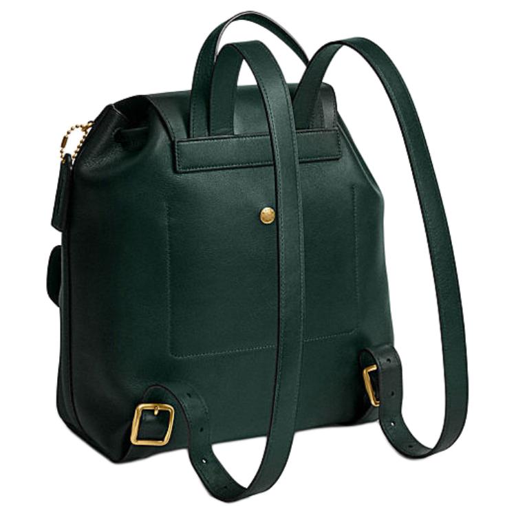 Coach Zaino in Pelle Crosby 28 Logo del Marchio Chiusura con Coulisse e Bottone Magnetico Grande Zaino da Donna Verde Giungla CW619-B4FOR