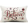 New Christmas Style Simple Letter Double-sided Printed Linen Pillow for Home Decoration, Sofa Waist Pillowcase