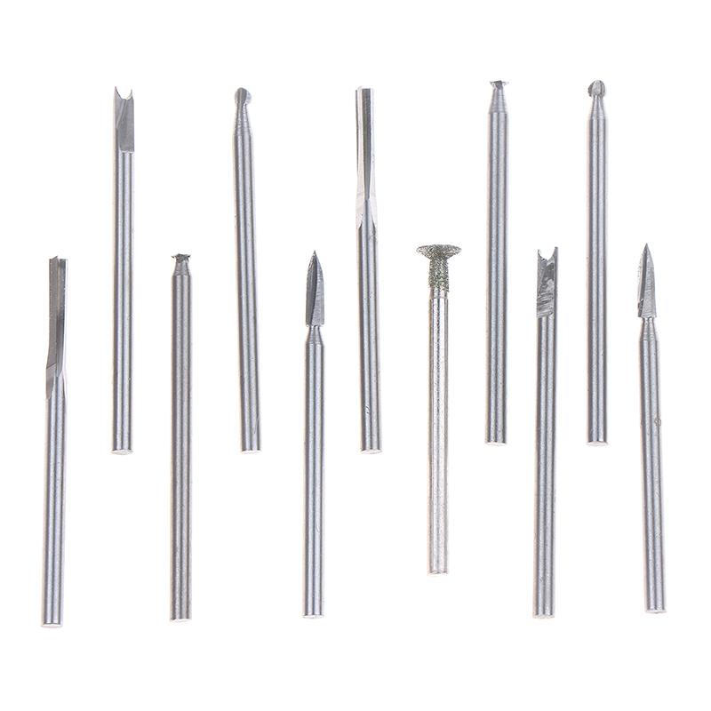 5/6 Stück Holz schnitzende Bohrer-Set mit 3 mm Schaft Kompatibel mit Dremel Rotationswerkzeug Holzbearbeitungszubehör
