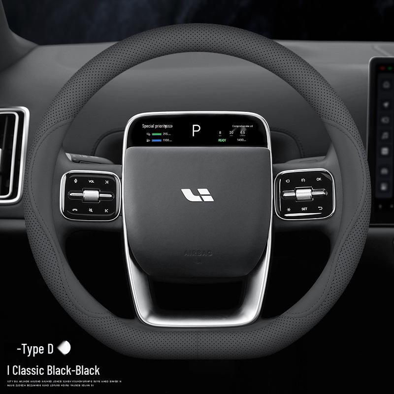 Genuine Leather Steering Wheel Cover for L6-L9 and Ideal ONE Car Interiors