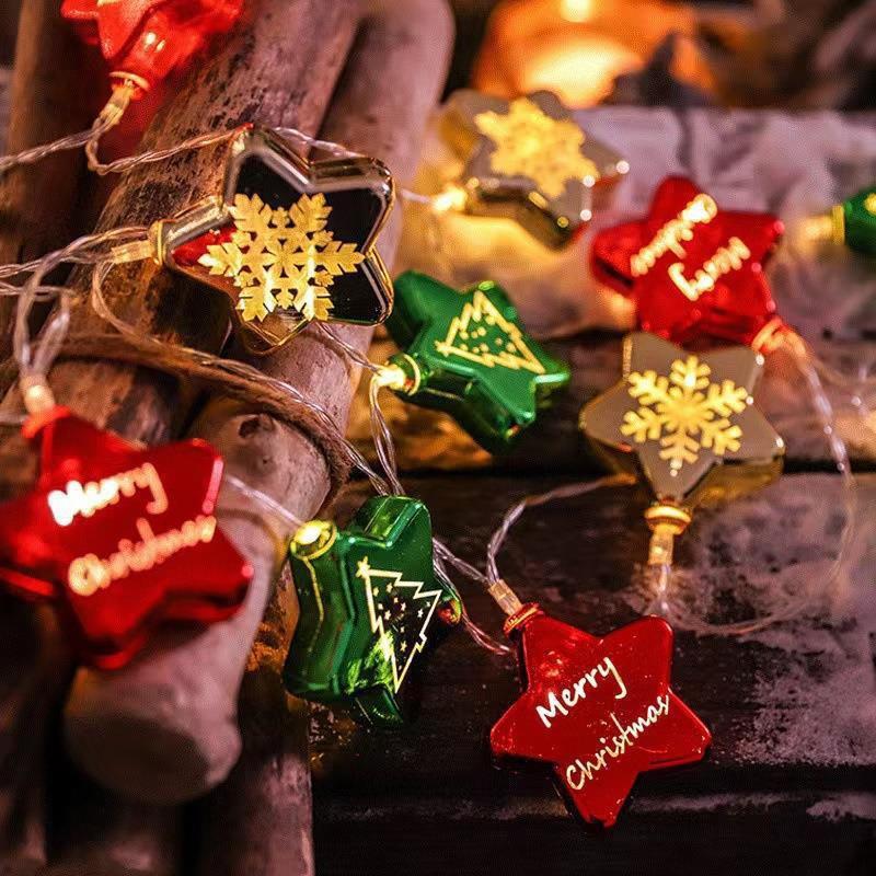 LED Christmas Decorative Light String With Santa Claus Snowman Figures USB Powered Tree Home Party Holiday Decoration
