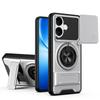 KEYSION Magnetic Phone Case for VIVO V60 Lite 5G Slide Camera Protection Upright Kickstand Ring Shockproof Cover for IQOO Z10R 5G