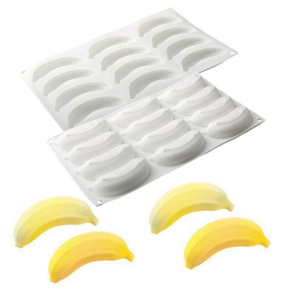 Banana Fruits Mousse Cake Molds Orange Apple Pear Mango Strawberry Pinecone Shape Mould Silicone Cake Moulds Dessert Decorating Tools