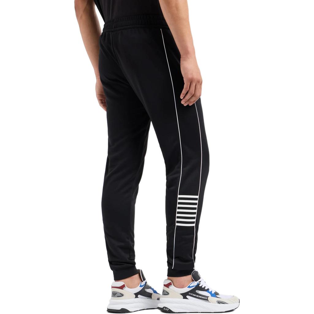 Emporio Armani EA7 SS24 Logo Mid-Rise Cuffed Casual Pants Men Bottoms Black 6DPP53-PJ16Z-1200
