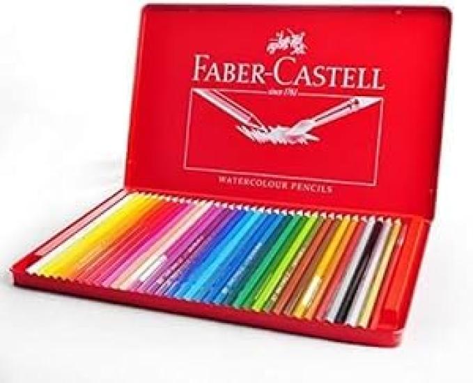 Barevné 36 Červené Plechovky FC115937ffa Tužky Faber-Castell, Akvarelové, Barvy, [Použité]