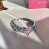 French Retro Hollow Full Diamond Zir*****Pen Ring Niche Design Fashion High Sense Light Luxury Personality Ring Women