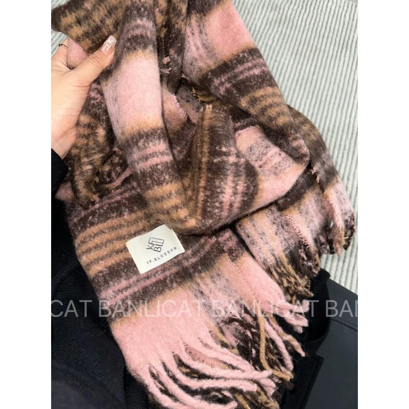 Soft Fuzzy Oversized Scarf Women Winter Warm Thick Acrylic Blend Solid Color Plush Neck Wrap