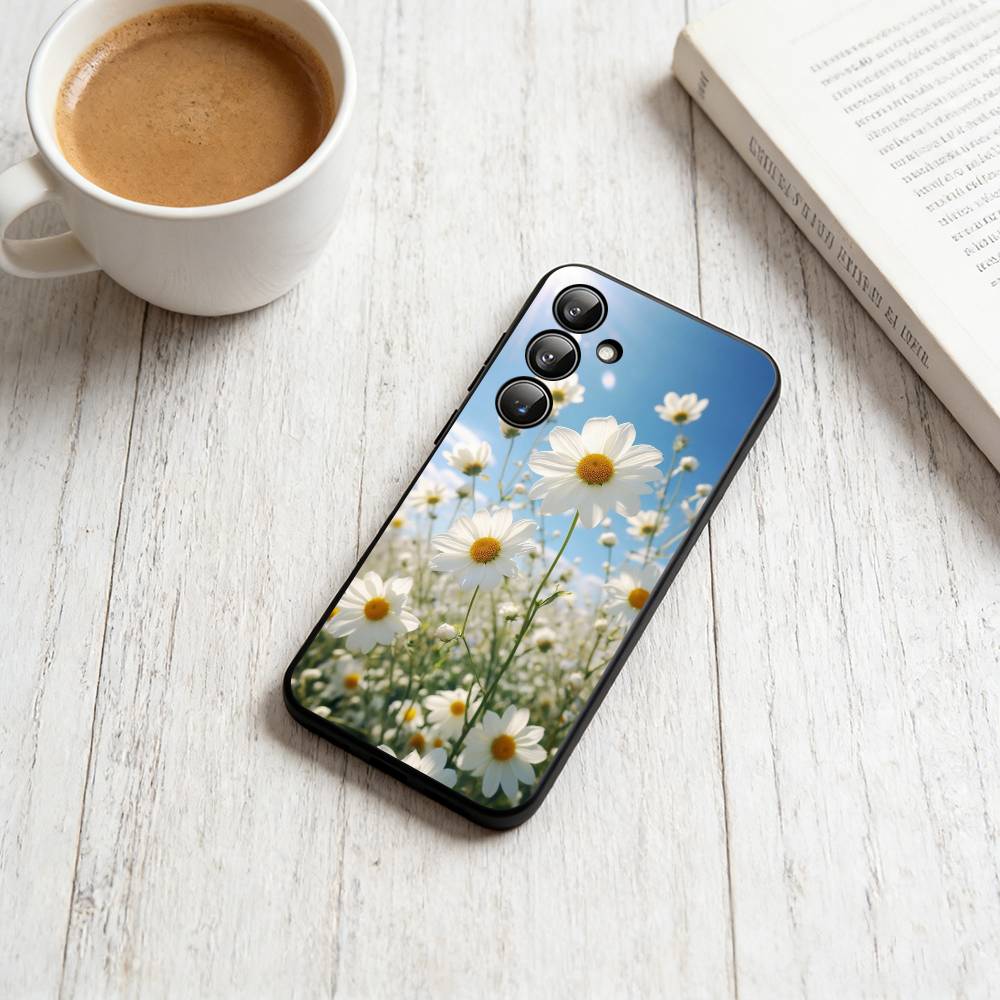 daisy Phone Case For Samsung Galaxy A73,A72,A71,A70,A53,A52,A51,Others Soft Black Cover