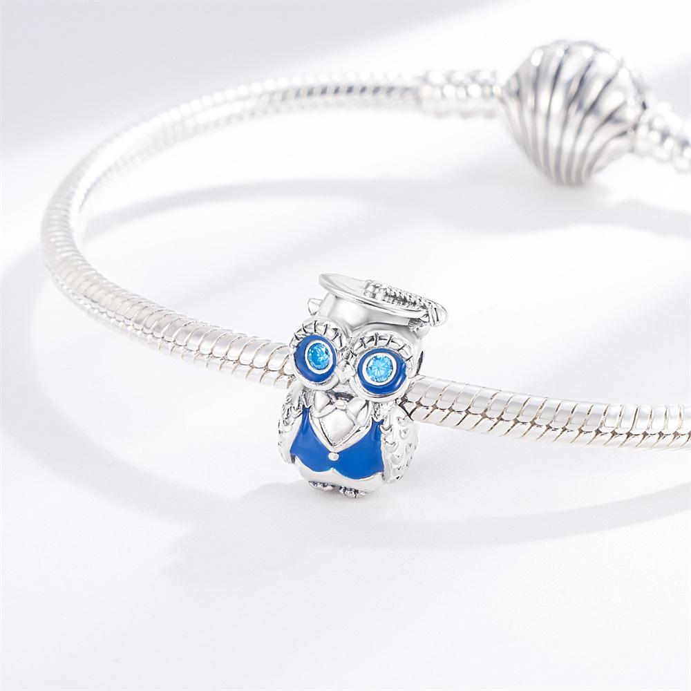 S925 Silver Graduation Season DIY Owl Beaded Bracelet Necklace Craft Kit With Wise Doctor Charms Accessories