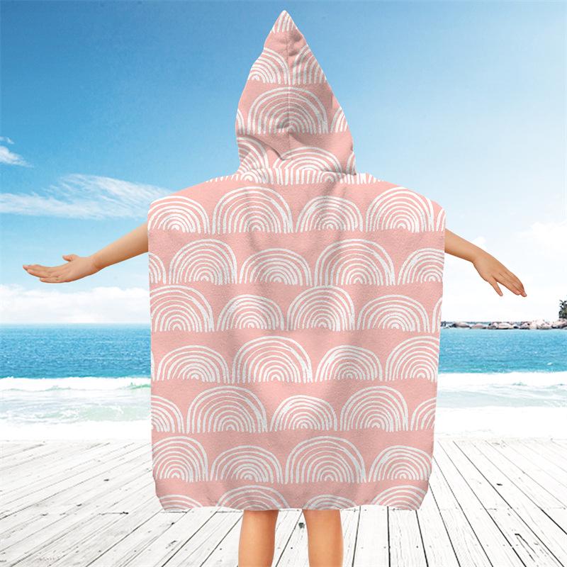 2024 Kinder Mikrofaser Kapuzenbadetuch - Schnelltrocknend, Saugfähig Schwimmumhang & Strandbademantel