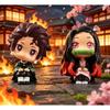 Cute Q-version PVC Figure Demon Slayer Kamado Tanjirou Kamado Nezuko Anime Model Toy Collectible Doll Gift Birthday Souvenir