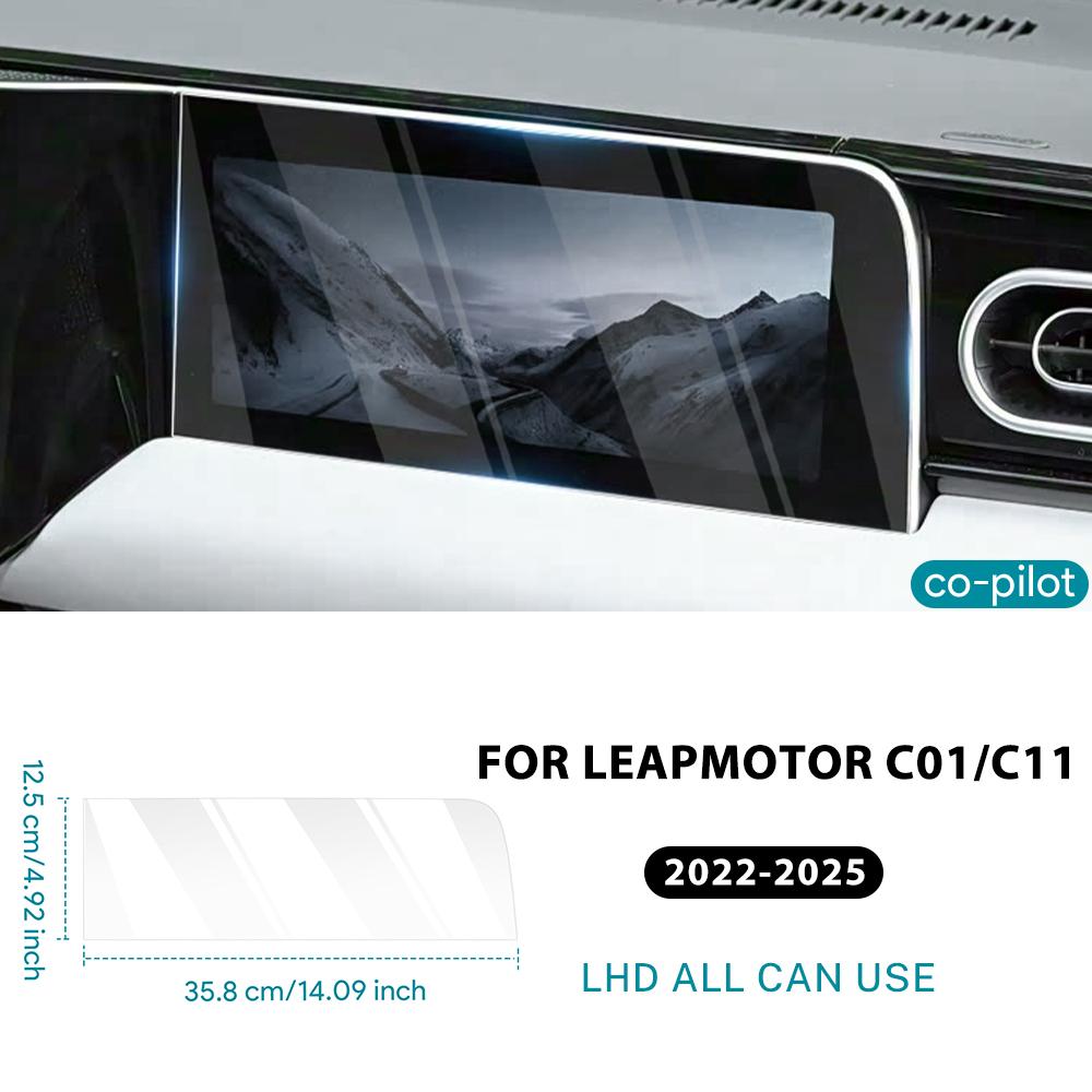 

For Leapmotor C01 C11 -2025 Navigation trument Car Interior Accessories Tempered Glass HD Protection Film Refit Sticker 1pcs co-pilot screen