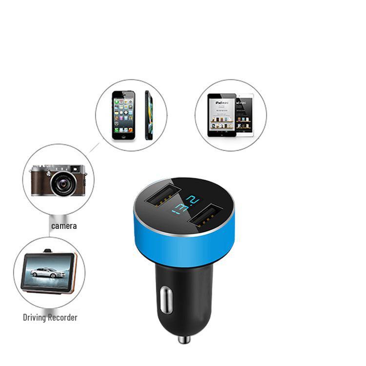 Multifunctional Dual USB Car Charger with Digital Display & Fast Charging
