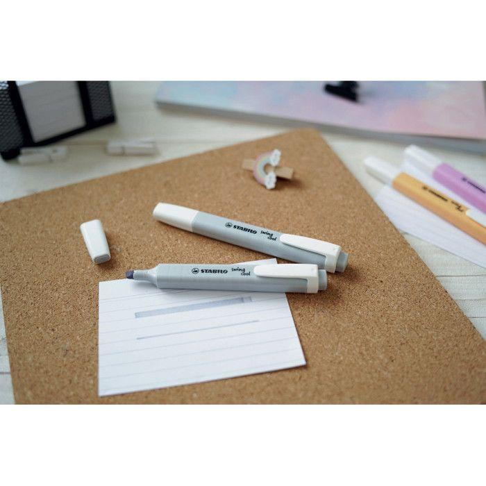 Surligneur - swing - pochette de 4 - couleurs pastel - clip pratique - technologie anti-dessèchement