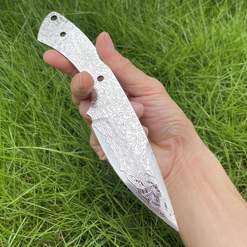GV10 Acier Damas Billet de Couteau Semi-fini DIY Barre Lame Intégrée Ébauche de Couteau Matériau de Couteau Lame