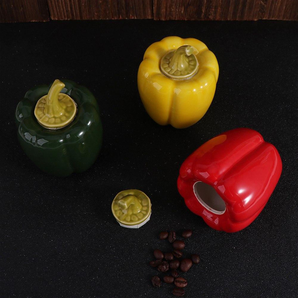 Creative Ceramic Tea Caddies Chili Shape Coffee Container Food Storage Jar  Sealed Jars