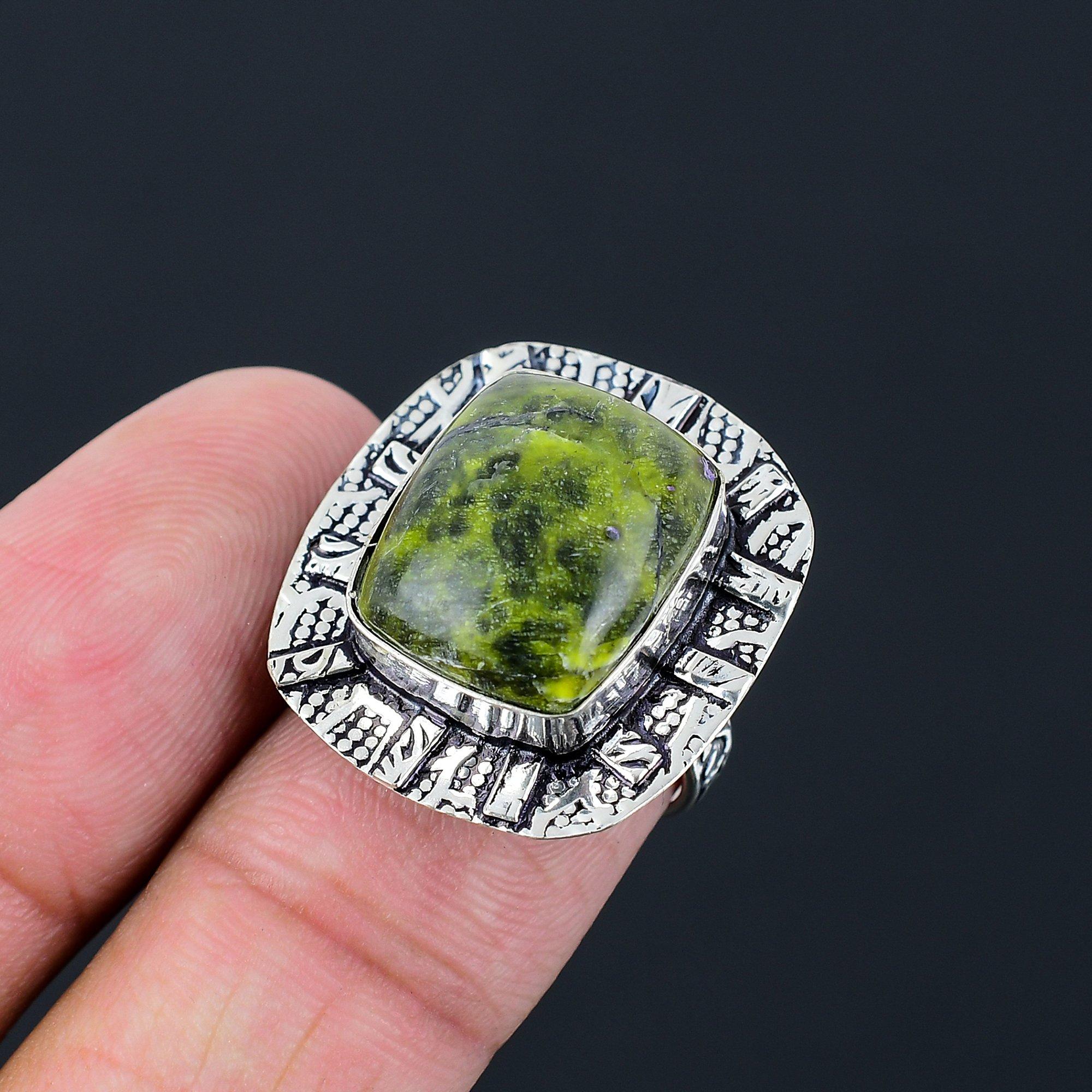 Gift For Her 925 Silver Natural Gogunjula Gemstone Stackable Ring Size 6.5 6.5