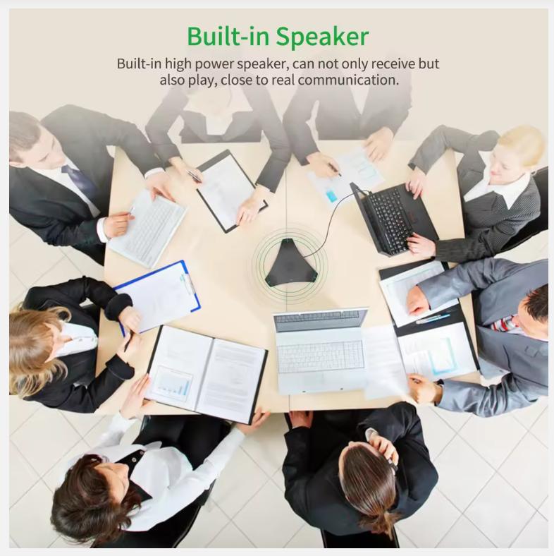 USB-Freisprechmikrofon Konferenzmikrofon Omnidirektionales Computermikrofon 360° Spracherfassung mit Stummschalttaste für Skype/Videokonferenz