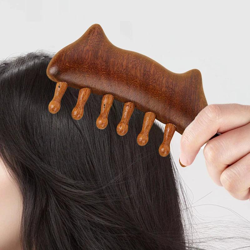 Sandalwood Meridian Massage Comb Wooden Therapy Massage Comb Circular Tooth Scalp Point Massage Brush Relive Relaxation