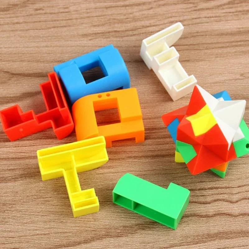 3D Puzzle Luban Lock Keychain Brain Teaser Mini Cube Intellectual Educational Toys For Kids Adults Antistress Party Favors