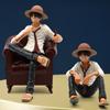 15cm OP Monkey D Luffy Action Figure Anime Luffy with sofa PVC Figurine Collectible Model Toys