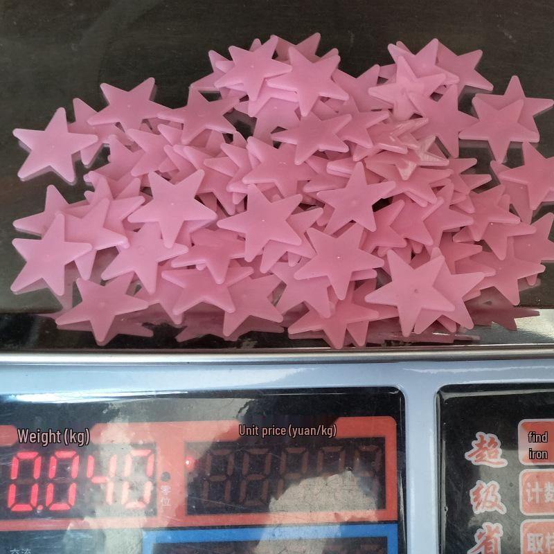 Luminous Star Wall and Window Stickers - Fluorescent 5-Point Stars with 3D Fridge Magnets