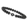 6mm czarny matowy kamień agatowy zroszony 26 liter bransoletka prezent na walentynki