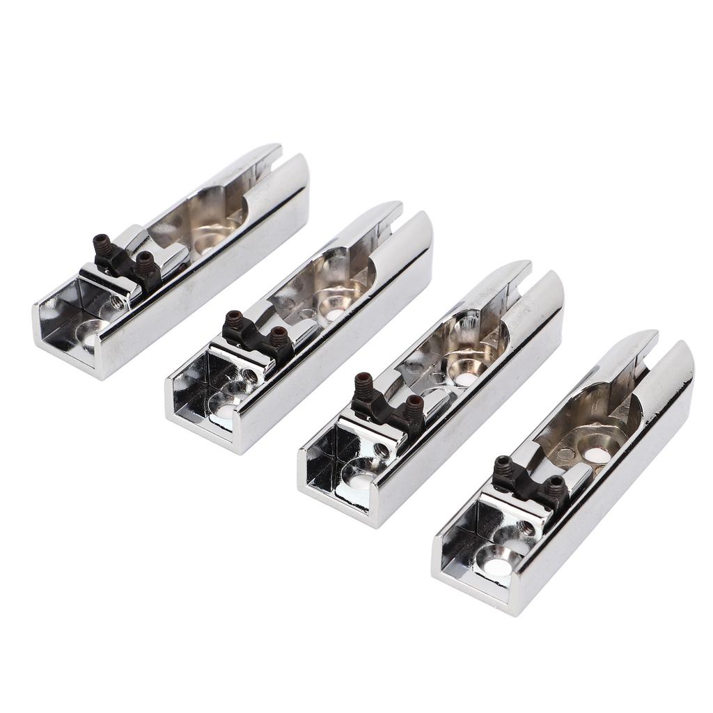 Electric Bass Bridge Metal Wear Resistant Textured Individual 4 String Electric Bass Guitar Bridge