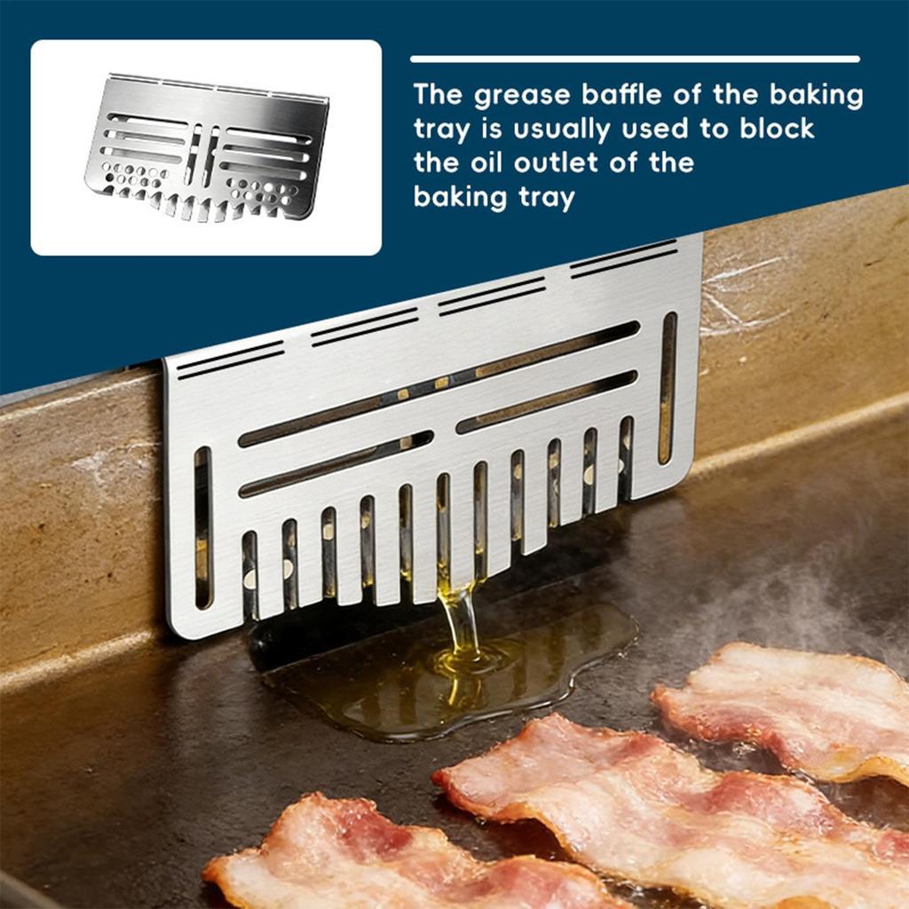 Grill Grease Gate Heavy Duty Rust-Resistant Easy-Install Stainless Steel Grease Gate for Backyard BBQ Camping Trips Park
