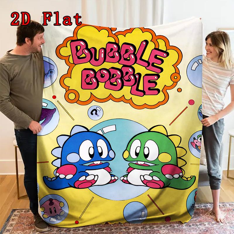 Bubble Bobble 2D Flat Pattern Flannel Blanket High quality All Seasons Warmth and Comfort Perfect for Christmas Gifts.NMT0928365