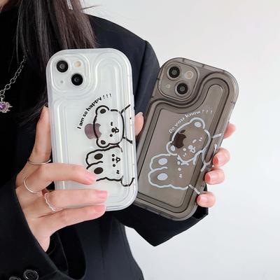 Cute Bear Soft Silicone Cartoon Rabbit Couple Classic Phone Case For Iphone 14 13 Pro Max 12 11 Promax Shockproof Fundas