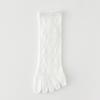6 Pairs Women Spring and Autumn Pure Cotton Five Finger Socks Retro Solid Color Lace Striped Split Toe Socks Vintage Comfortable Socks